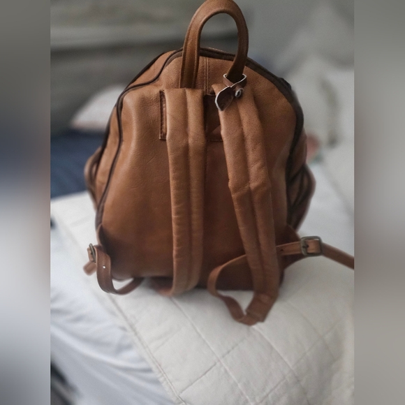 Classic Brown Leather Backpack - Picture 2 of 9